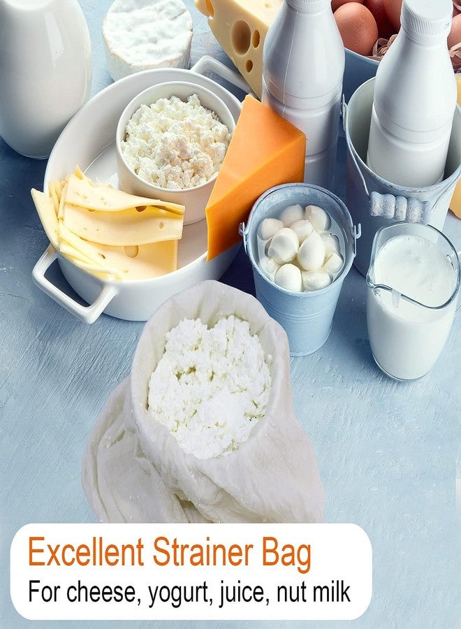 OREAYU Cotton Cheese Nut Milk Cloth Bag for Kitchen, Unbleached Reusable Cotton Bags for Straining Juice as Strainer, Masala Potli, Spice Bag, Paneer, Curd, Cheese, 10x7inches 4 Pcs - Image 4